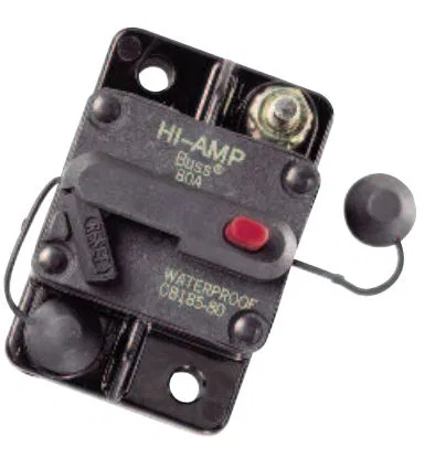 BP/CB185-150 – BUSSMANN Circuit Breaker, 150 Amp/ 42 Volt DC Flush-Mount Waterproof 1/4-28 Inch Threaded Stud Termina...